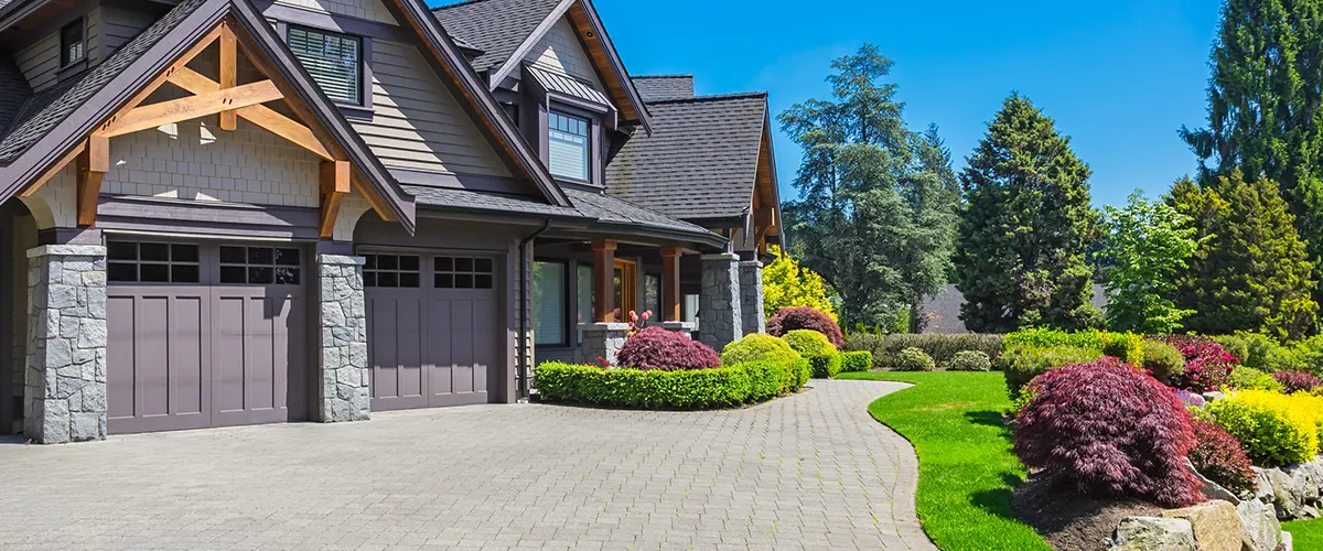 brick driveway outside home