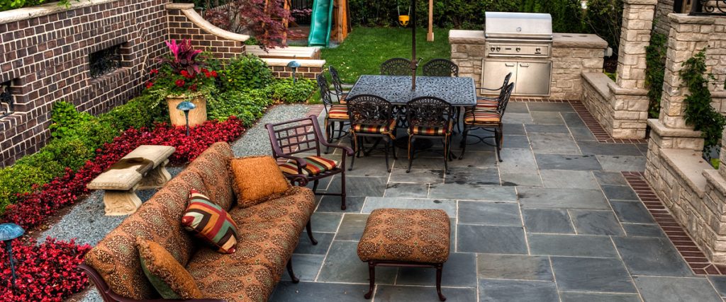 patio with pavers and furniture