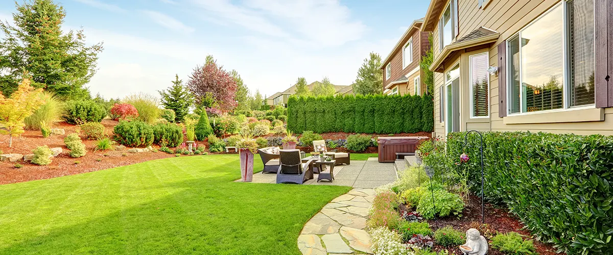 landscape design in backyard