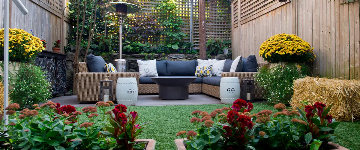 cozy and small outdoor living space