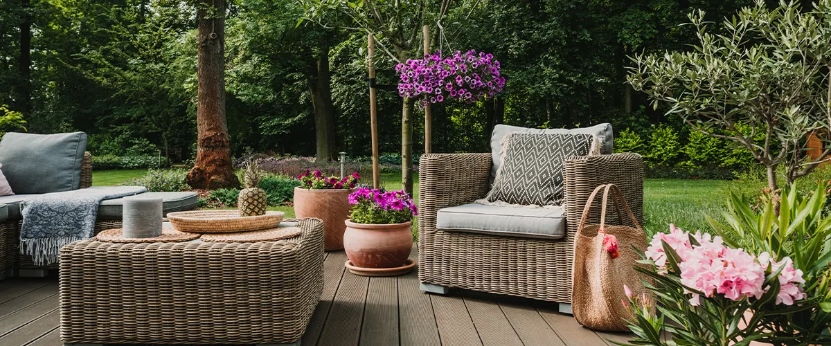 gorgeous outdoor living space with furniture