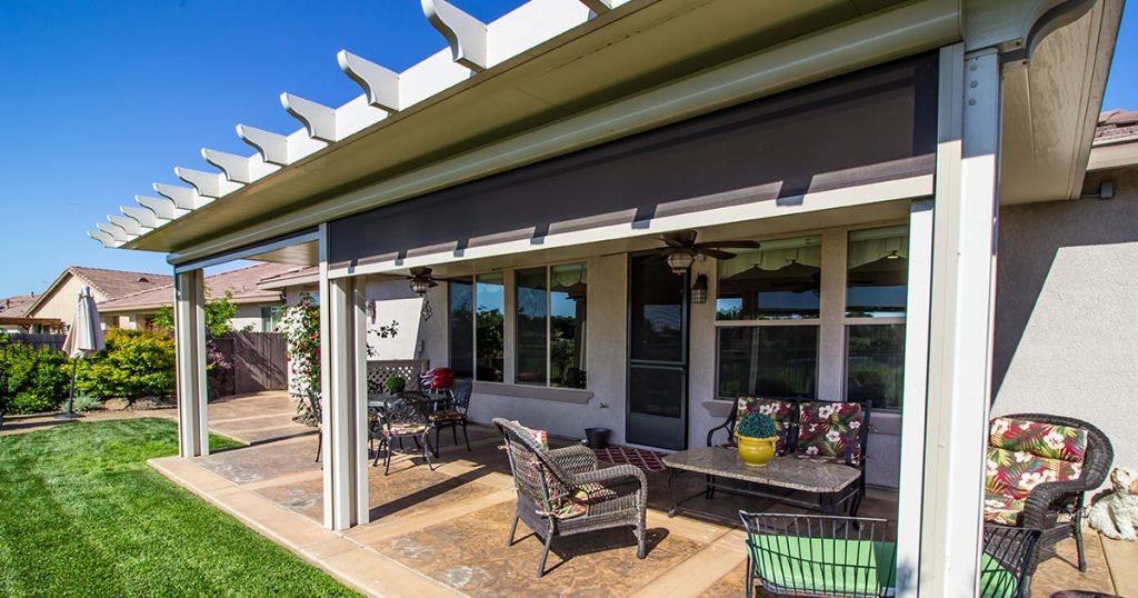 Retractable awning as covers for patios