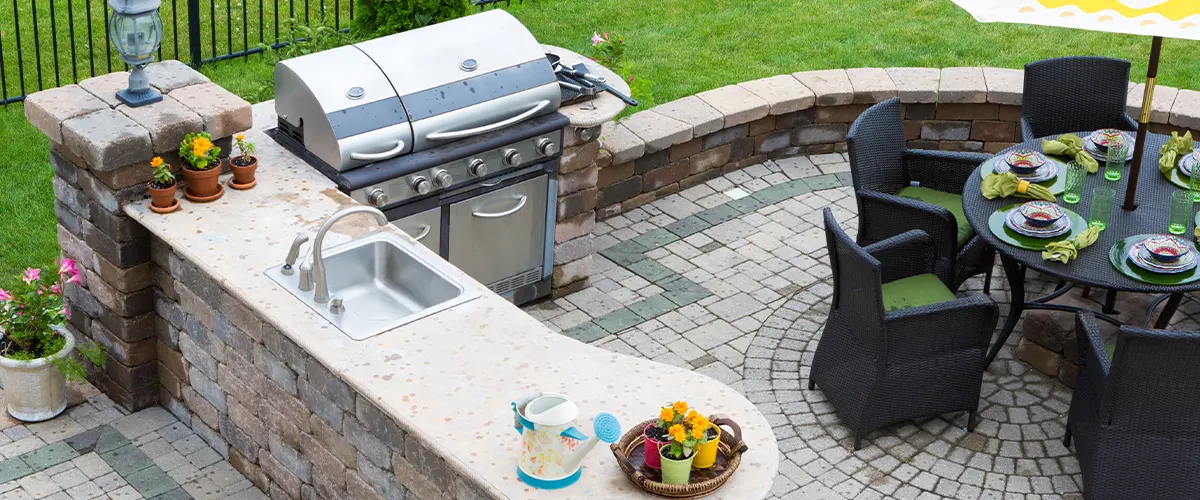 patio with furniture and grill