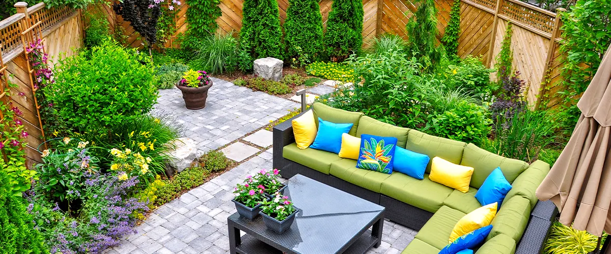 private patio with plants