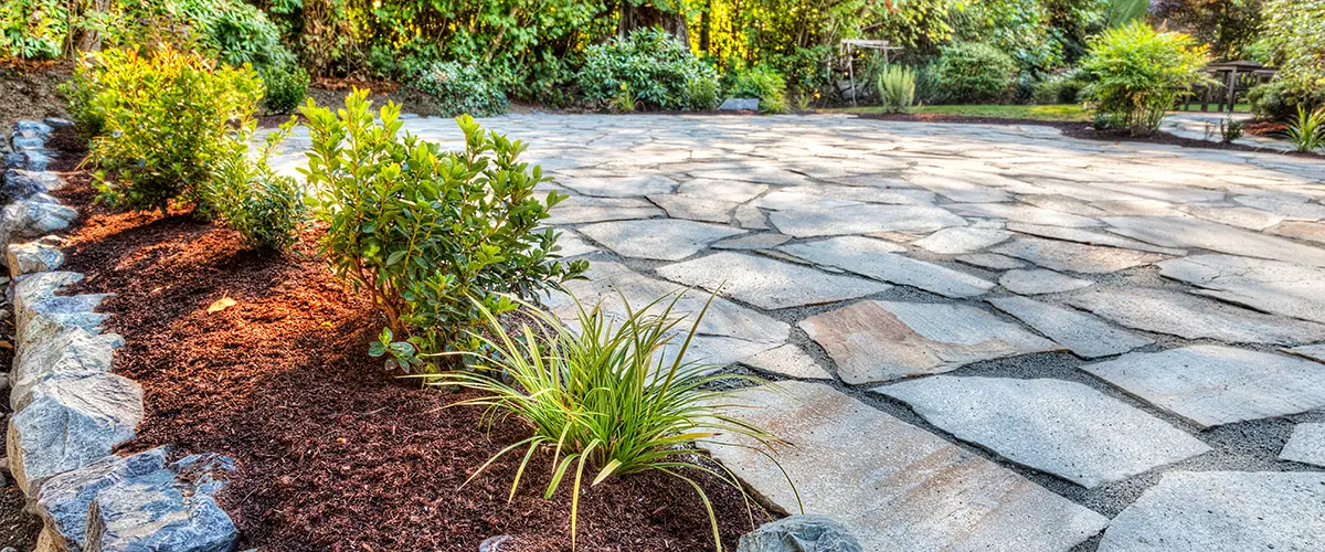 Stone pavers in outdoor space