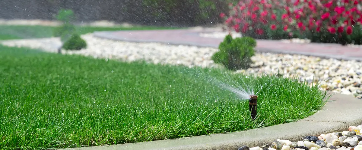 sprinkler on lawn in colorado