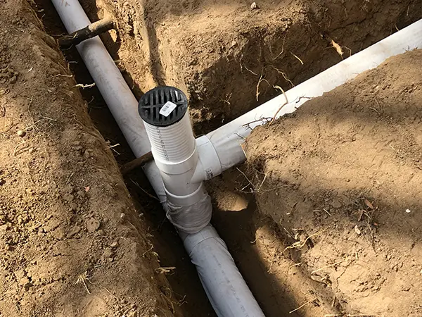 A french drain installation