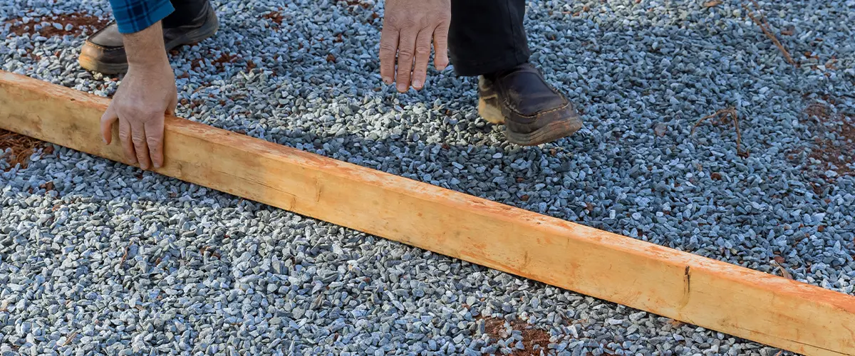 Levelling Gravel for Driveway Paver Install