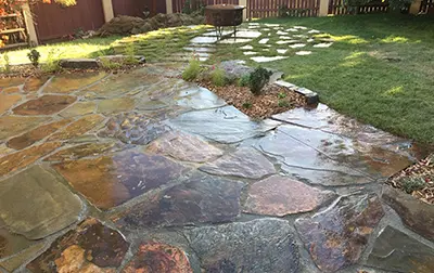 flagstone patio build and installed by Colton