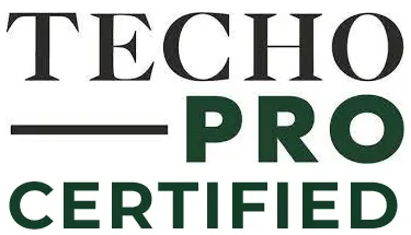 techo pro certification logo for land designs by colton
