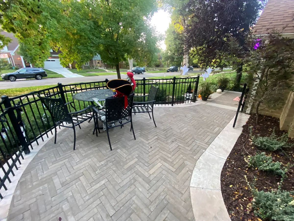 after 3 - front porch construction with fence installation