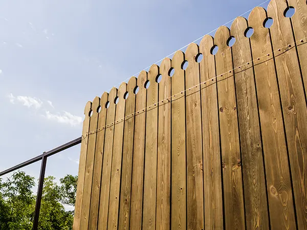 wooden fence installation