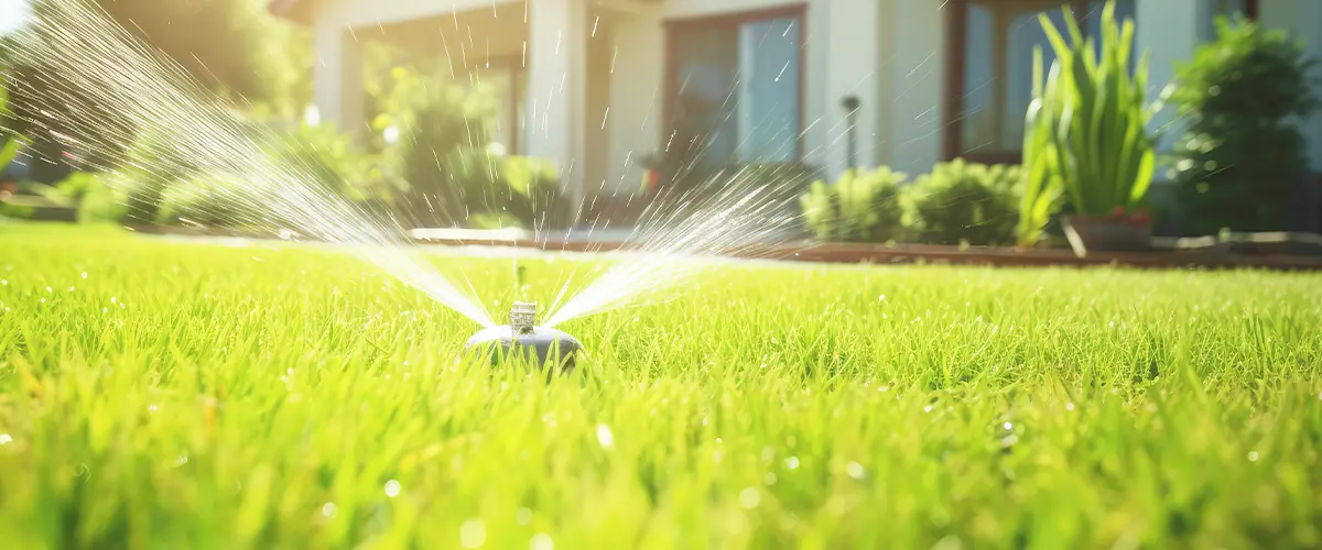 Sprinkler System Installed In Lakewood With Sunlight Flare